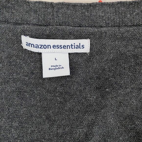 Gray Amazon Essentials Gray Open-front Cardigan Sweater, New with Tags, size L - Picture 1 of 9